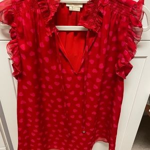 Red heart blouse